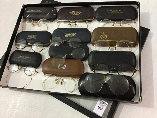 Collection of 11 Various Old Spectacles
