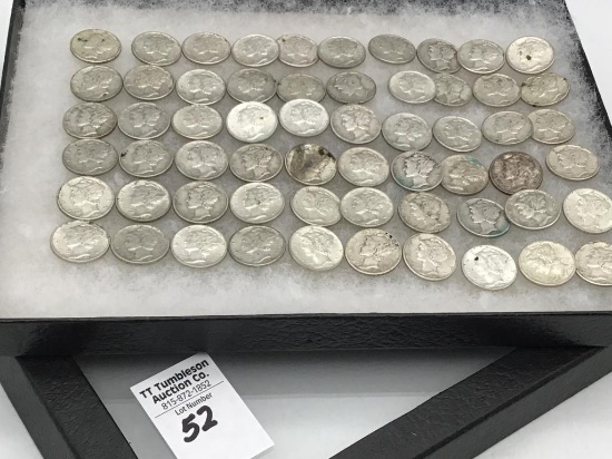 Collection of 60-1940's Silver Mercury Dimes
