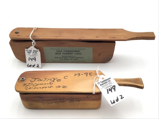 Lot of 2 Box Turkey Calls Including Old Fashion