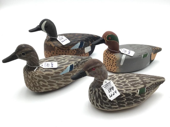 Lot of 4 Sm. Decoys Including Pair of Blue Wing