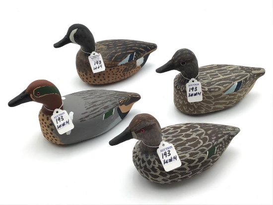 Lot of 4 Sm. Decoys Including Pair of Blue Wing