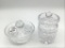 Lot of 2 Waterford Condiment Jars w/ Lids