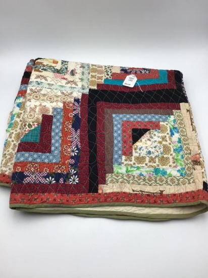 Very Nice Log Cabin Patchwork Quilt
