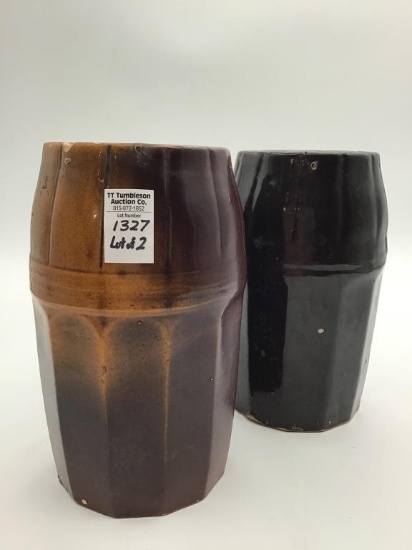 Lot of 2 Bottom Marked Peoria Pottery Canning