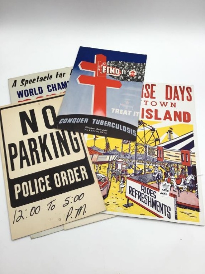 Lot of 5 Un-Framed Cardboard Adv. Posters