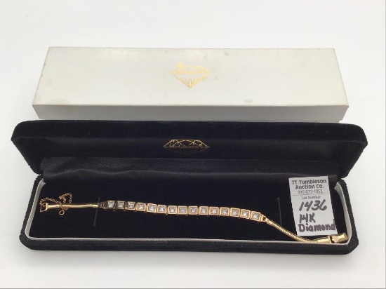 Ladies 14K Yellow Gold Diamond Bracelet