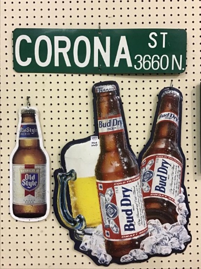 Lot of 2 Tin Signs Including Bud Dry Beer,