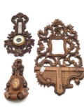 Lot of 3 European Wood Carved Pieces