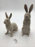 Pair of Paper Mache Easter Rabbits w/