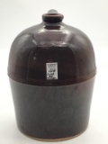 Brown Glaze Crock Jug Front Marked Fuller &