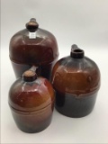 Set of 3 Graduated Size Peoria Pottery Crock