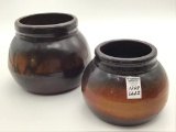 Lot of 2 Bottom Marked Peoria Pottery Jars