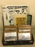 Suitcase Filled w/ 14 Framed Rock Island Trail