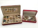 2 Jewelry Boxes of Various Earrings