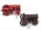 Lot of 2-1/16 Scale Iron Toy Tractors Including