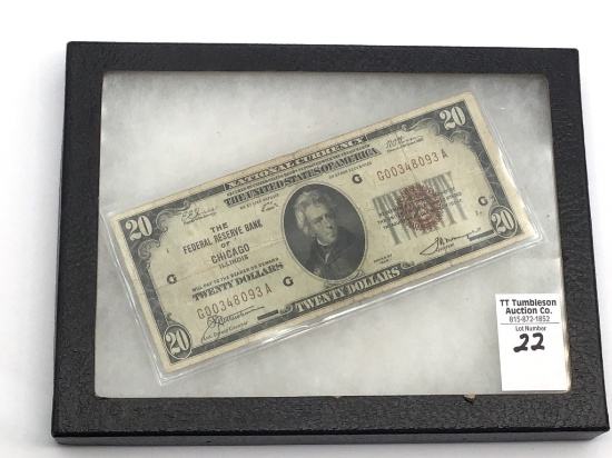 Series of 1929 20 Dollar Federal Reserve Bank