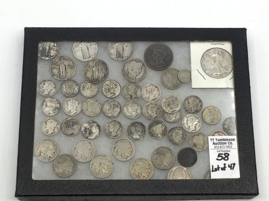 Lot of 47 Various Silver Coins Including