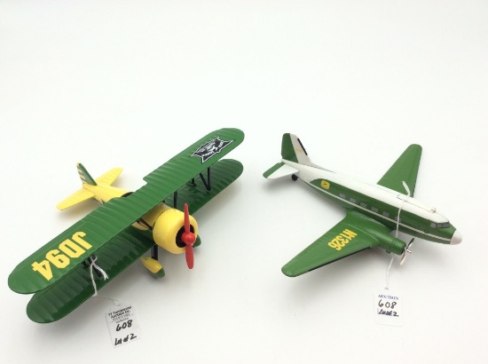 Lot of 2 John Deere Toy Airplanes