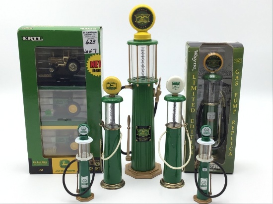 Lot of 7 John Deere & Cities Service Gas