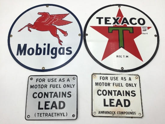 Lot of 4 Contemp Porcelain  Signs