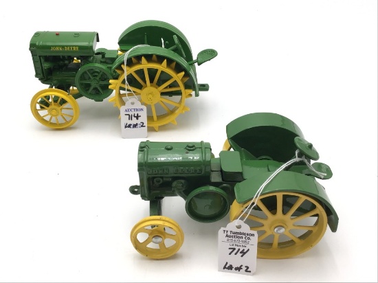 Lot of 2-1/16 Scale John Deere Steel Wheel Toy