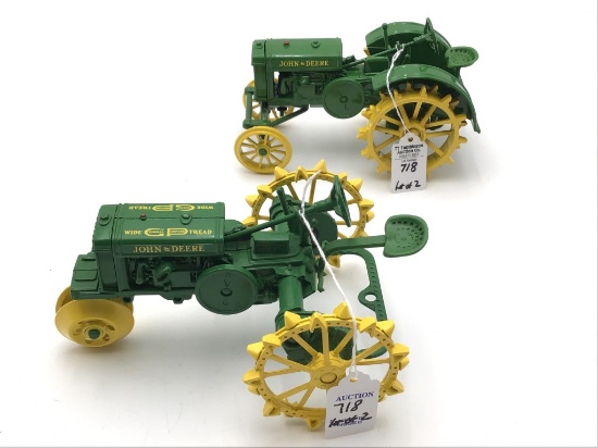 Lot of 2-1/16 Scale Steel Wheel John Deere Toy