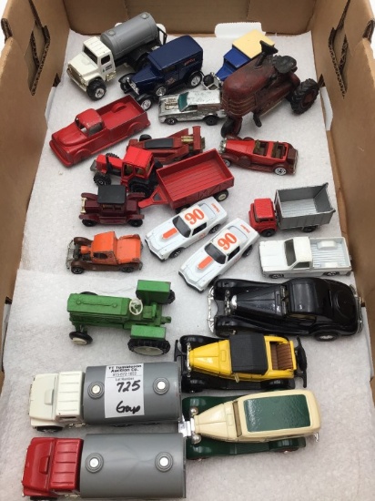 Group of 1/64 Scale Tractors, Wagon, Match Box