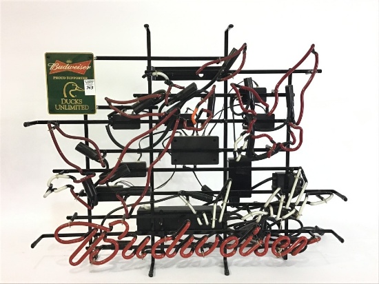 Flourscent Tube Beer Sign-Budweiser Supports