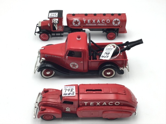 Lot of 3 Various Texaco Trucks & Banks