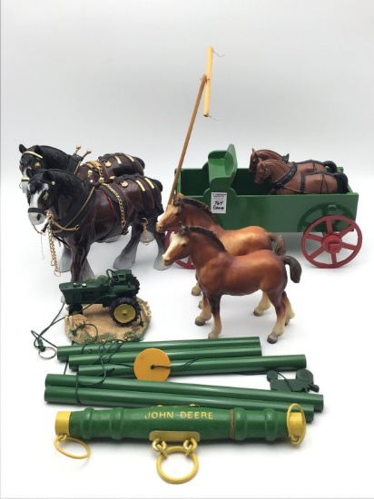 Horse Drawn Wagon, 2 Bryer Horses, Tractor
