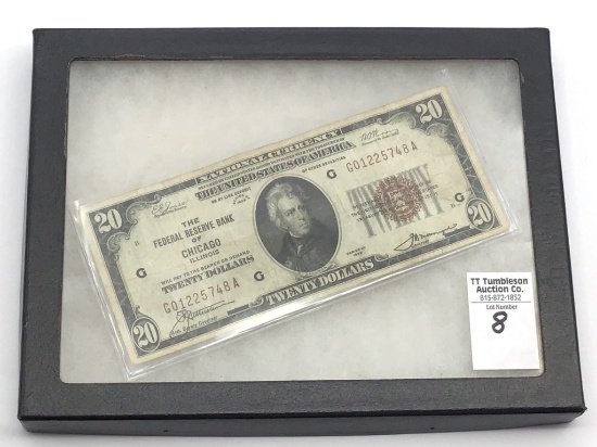 1929 Series 20 Dollar Federal Reserve Bank Note