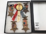 Lot of 5 GAR Medals w/ Ribbons