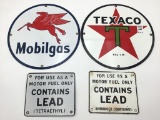 Lot of 4 Contemp Porcelain  Signs