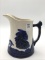 Lg. Blue &White Sleepyeye Pitcher (Sm. Bottom Edge