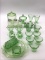 Very Lg . Group of Green Depression Glassware