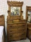 Antique Spoon Carved  Three Drawer Dresser w/