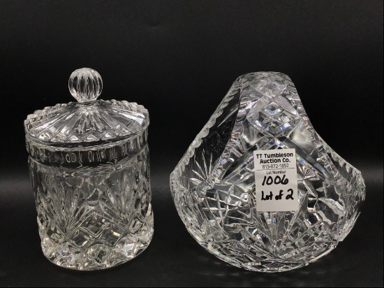 Lot of 2 Unmarked Waterford Pieces Including