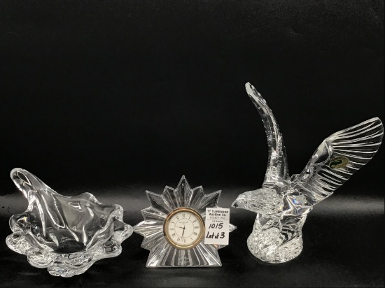 Lot of 3 Crystal Glassware Pieces Including