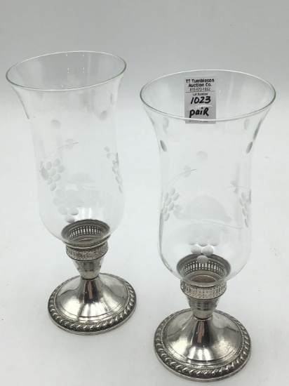 Matching Pair of Duchin Sterling Silver Weighted