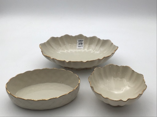 Lot of 3 Lenox Pieces Including Lg. & SM.  Oval