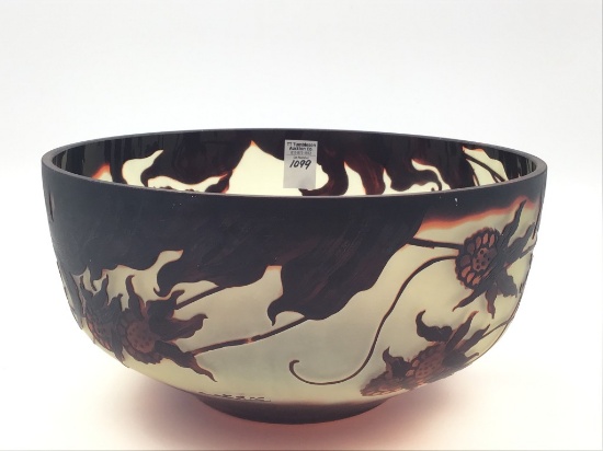 Lg. Contemp. Galle Bowl (6 Inches Tall X 11 1/2