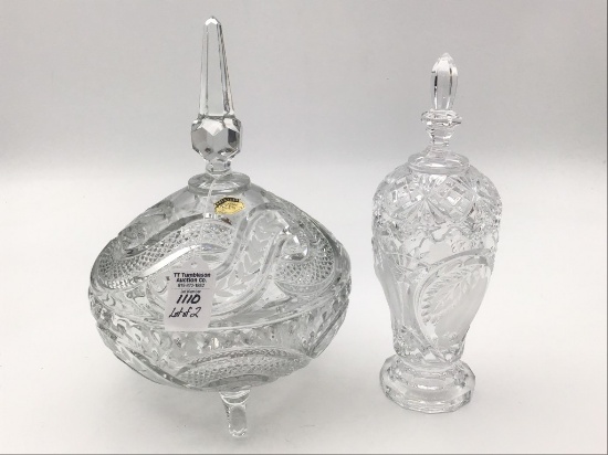 Lot of 2 Lead Crystal Hofabuer West Germany Glass