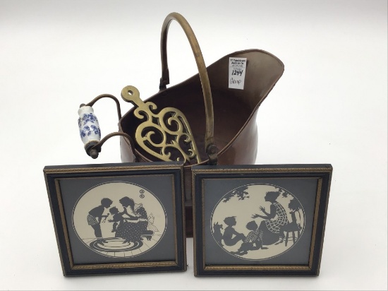 Group Including Sm. Brass Pot, Brass Trivet,