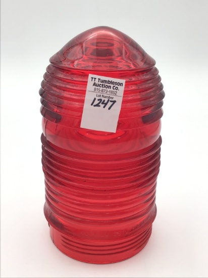 Nautical Red Glass Light Cover From