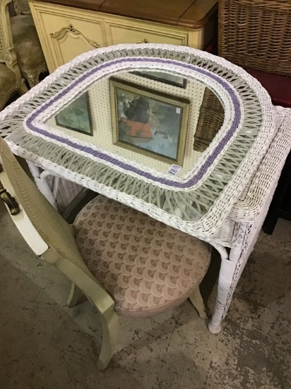 Group Including White Paint Wicker One Drawer