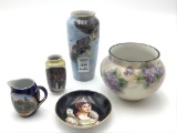 Lot of 5 Sm. Painted Pieces Including Bird