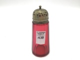 Cranberry Glass Sugar Shaker (5 1/4 Inches