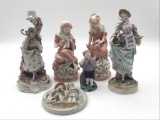 Lot of 6 Including 5 Various Antique Figurines