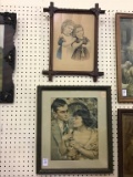Lot of 2 Antique Framed Prints Including Mommas
