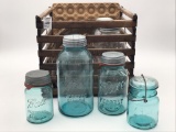 Group Including Wood Egg Crate Marked